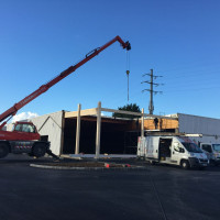 Extension en charpente bois du nouveau magasin VF confort à DOLE.